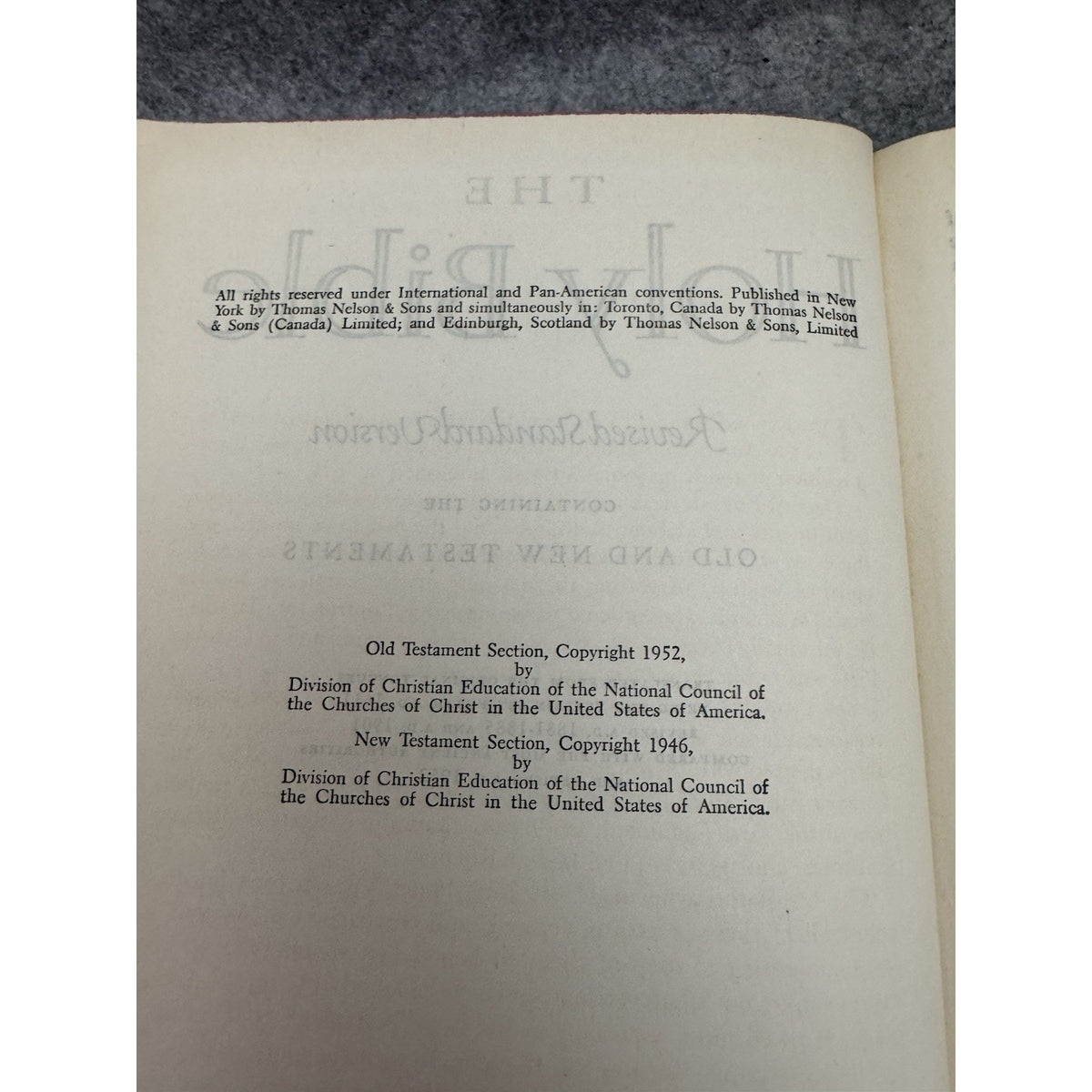 1953 Holy Bible Revised Standard Version RSV Thomas Nelson Hardcover