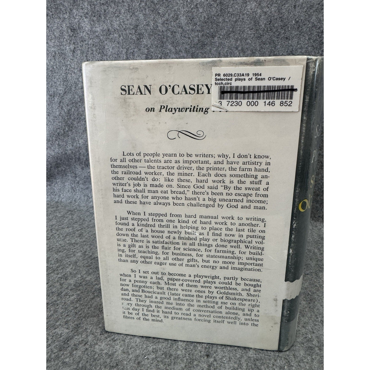1954 Selected Plays of Sean O’Casey HC/DJ George Braziller