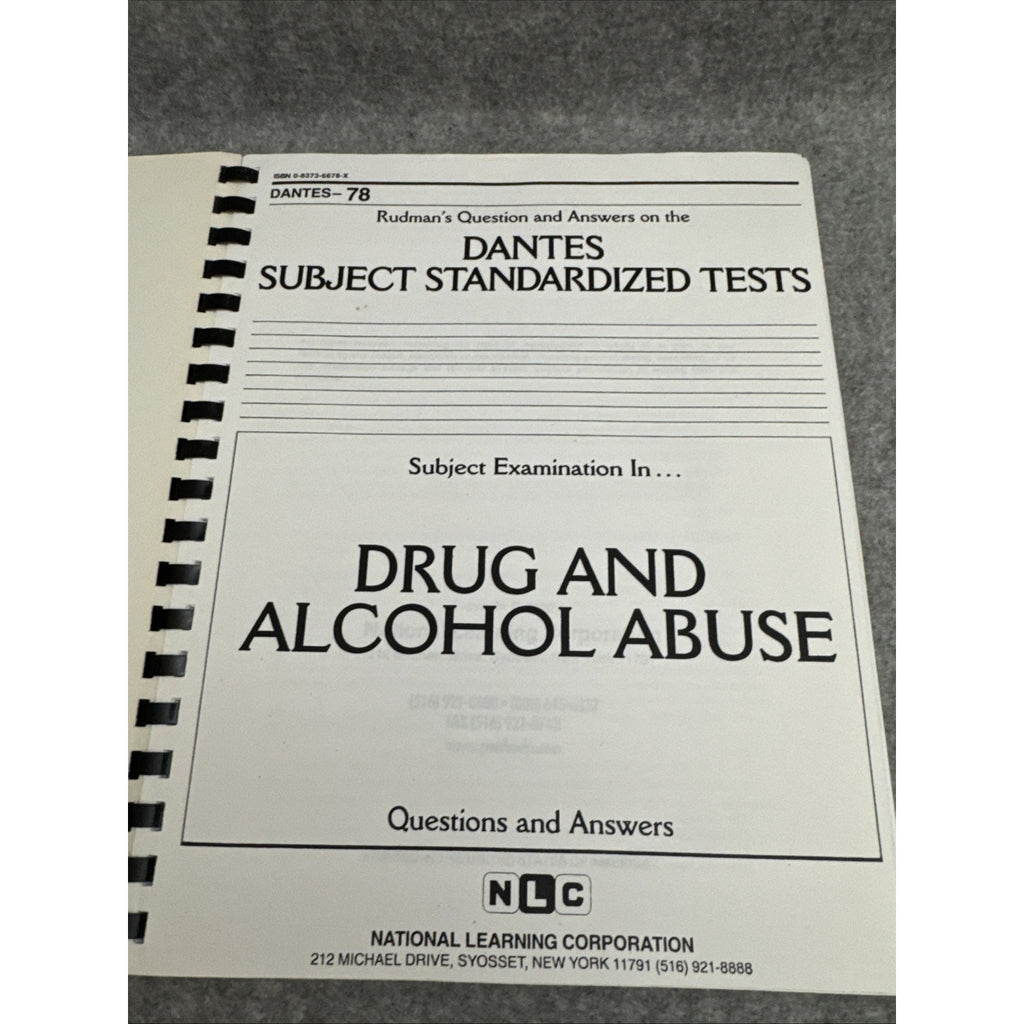 Dantes Subject Standardized Tests Ser.: Drug and Alcohol Abuse by Jack Rudman...