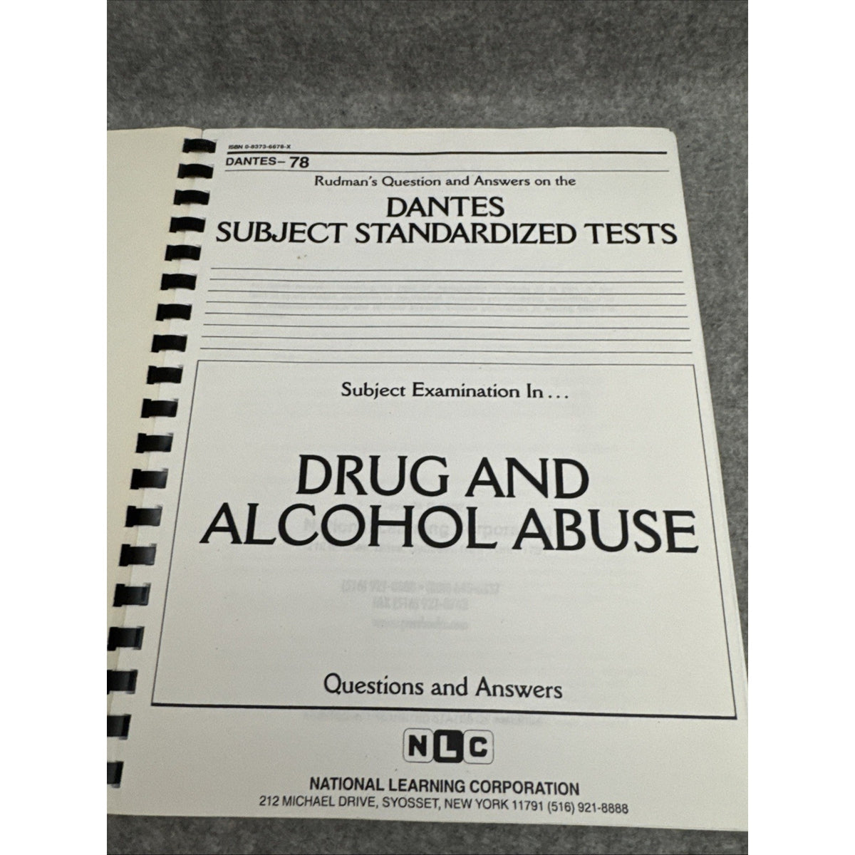 Dantes Subject Standardized Tests Ser.: Drug and Alcohol Abuse by Jack Rudman...