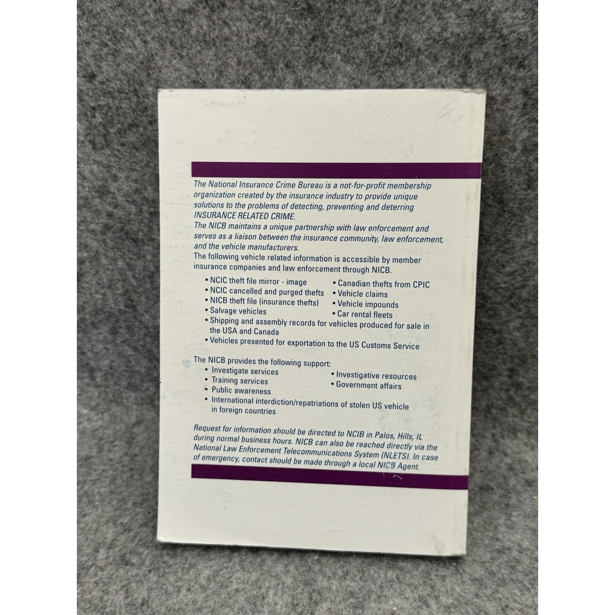 2000 Passenger Vehicle Identification Manual 71st Ed NICB Softcover