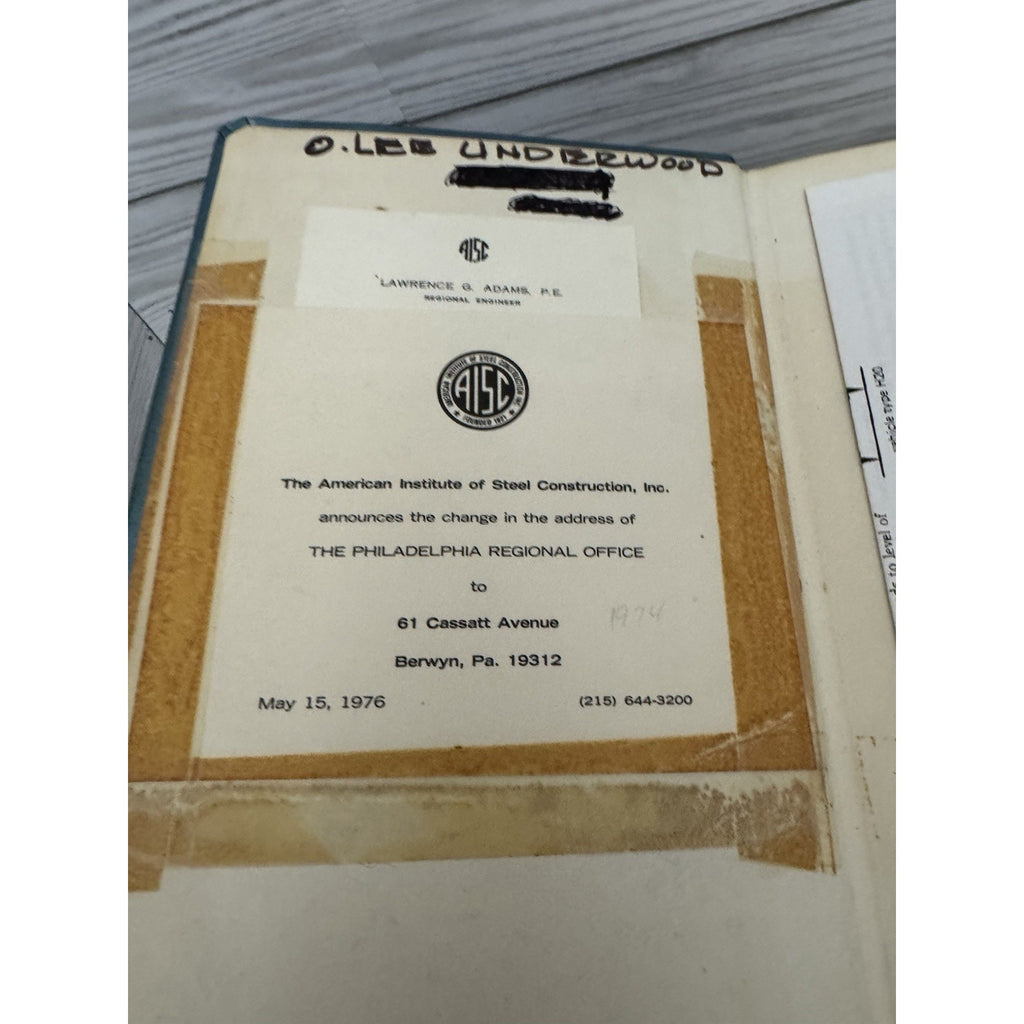 Manual of Steel Construction 7th Ed AISC 1970 Hardcover Engineering