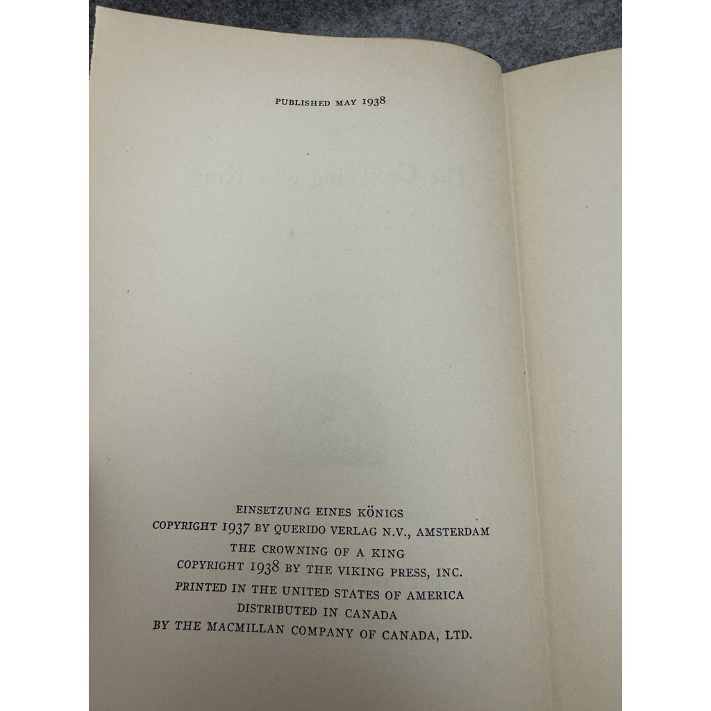 1938 The Crowning of a King Arnold Zweig Viking Press HC Map Endpapers