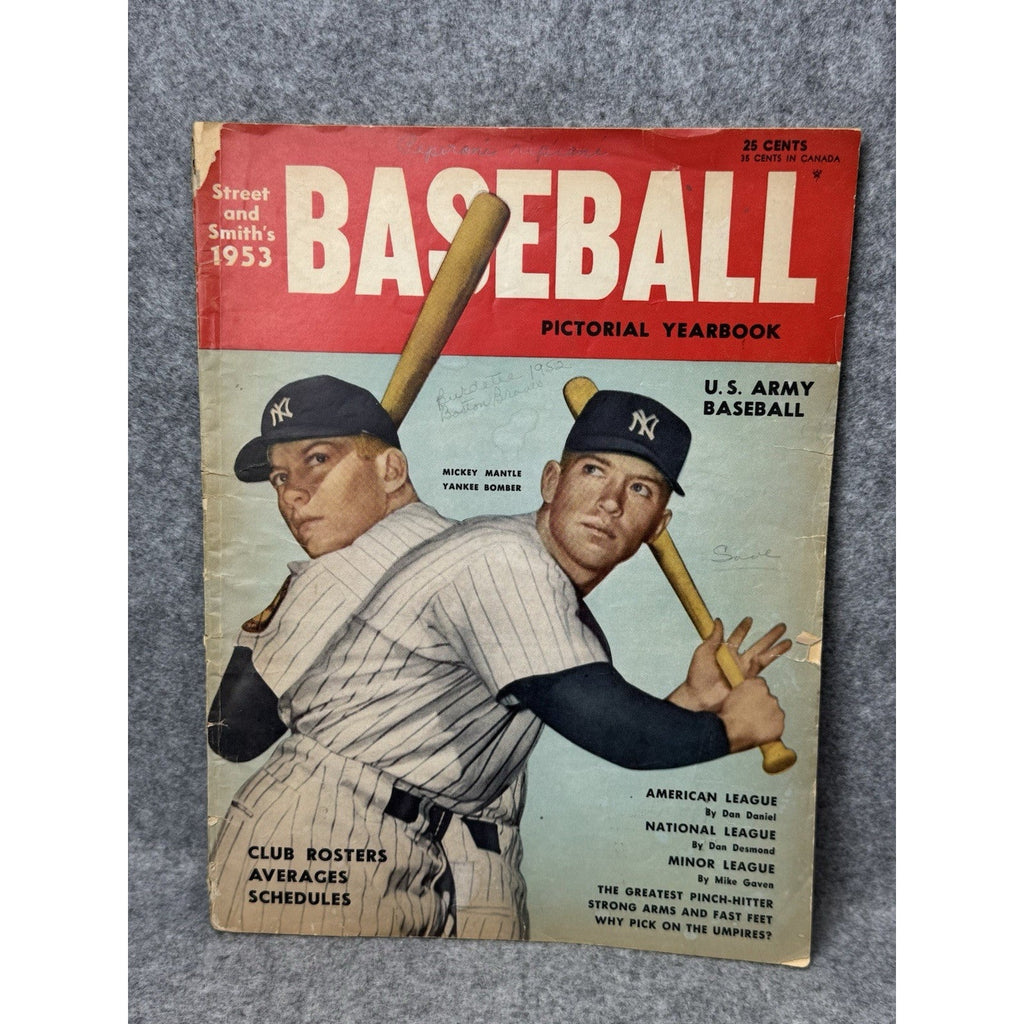 1953 Street & Smith’s Baseball Pictorial Yearbook Mickey Mantle Yankees Cover