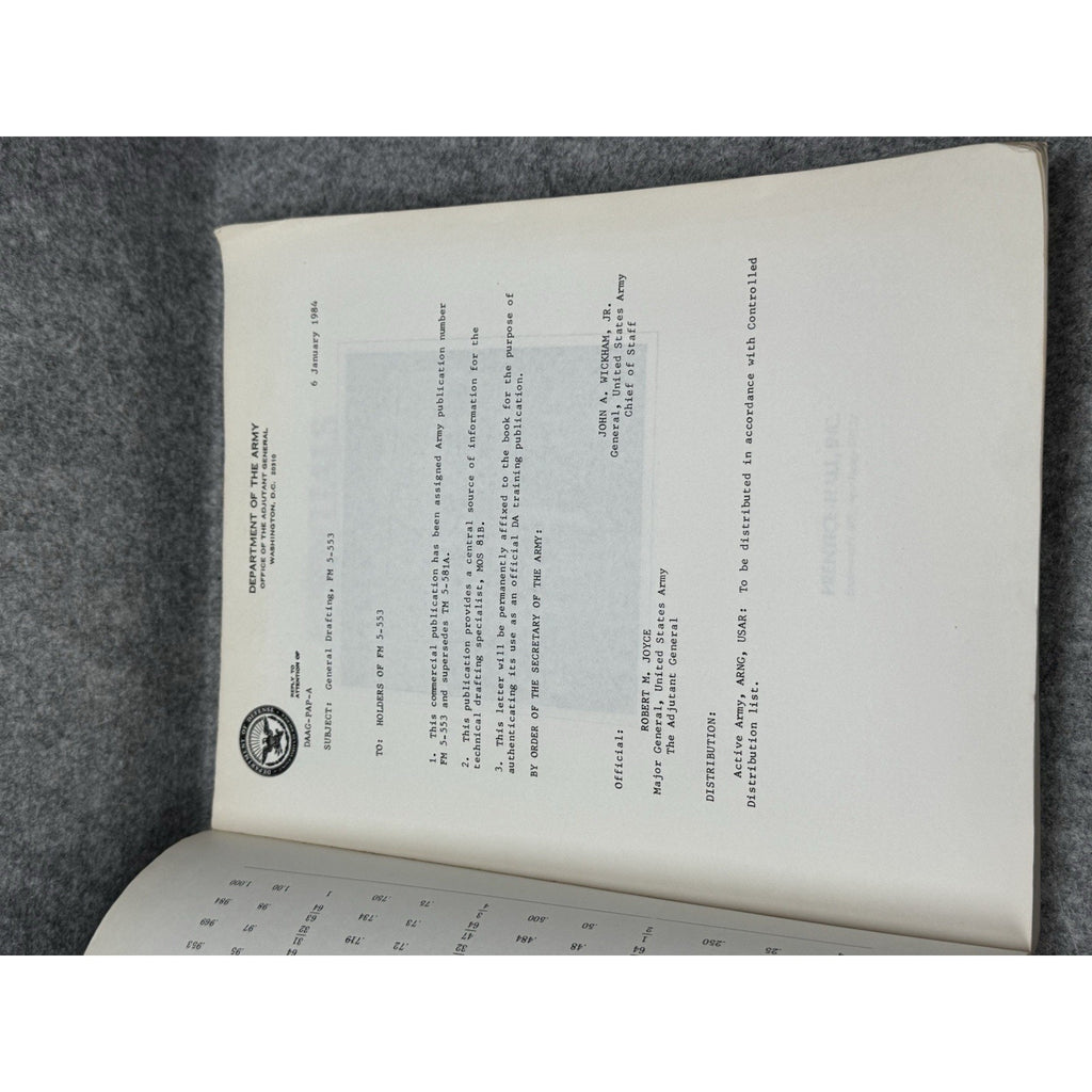 1984 US Army FM 5-553 General Drafting Field Manual Technical Drawing