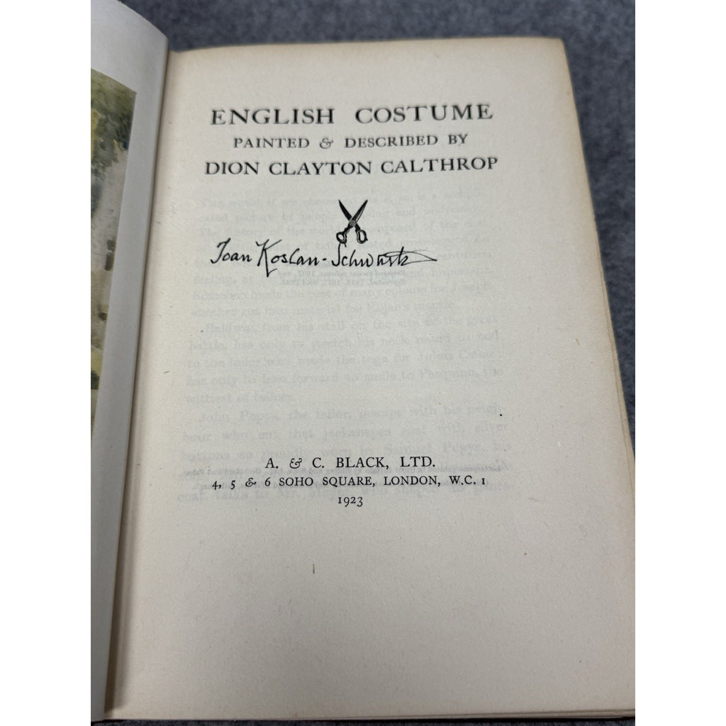 1923 English Costume Dion Clayton Calthrop Illustrated Fashion History Hardcover