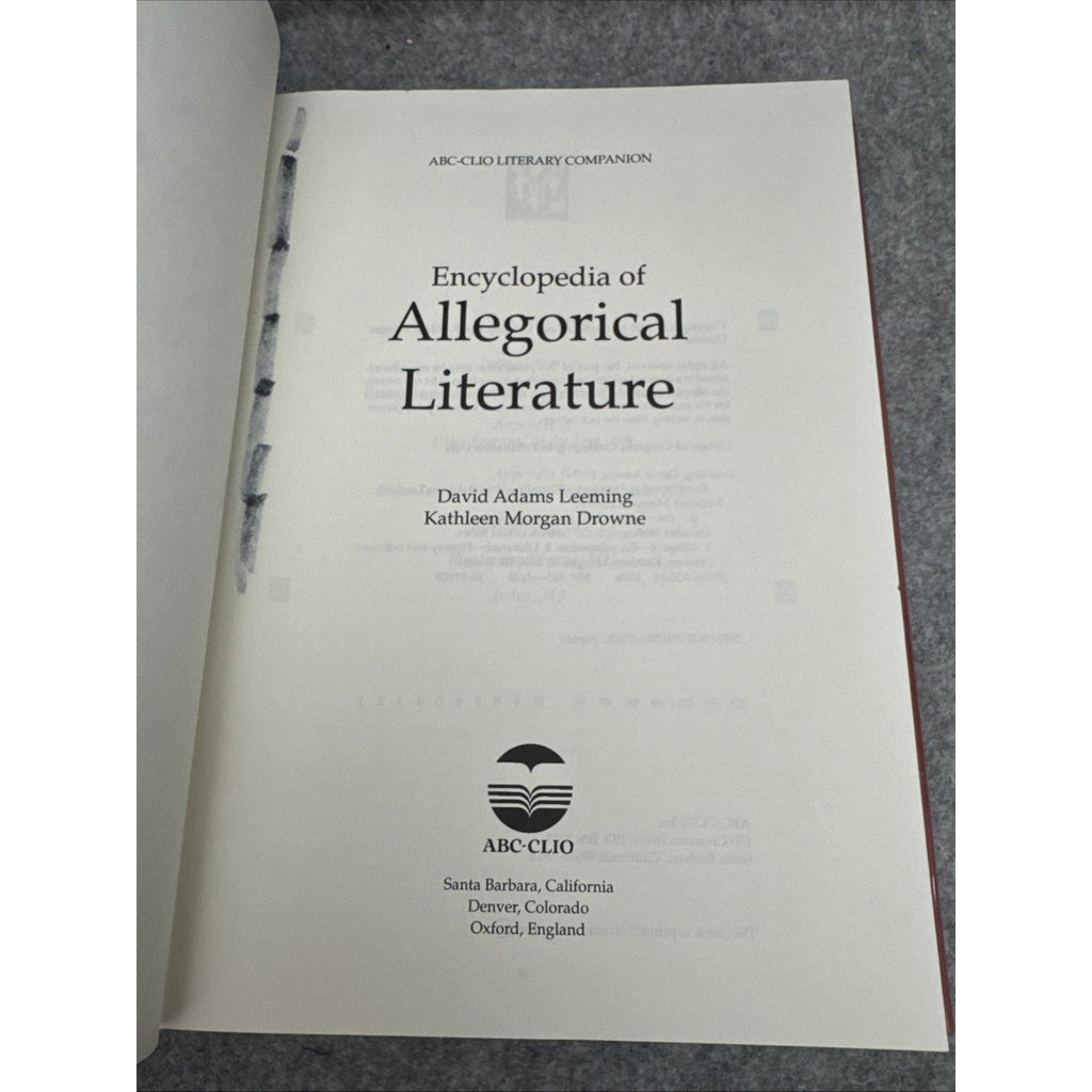 ABC-Clio Literary Companion Ser.: Encyclopedia of Allegorical Literature by...