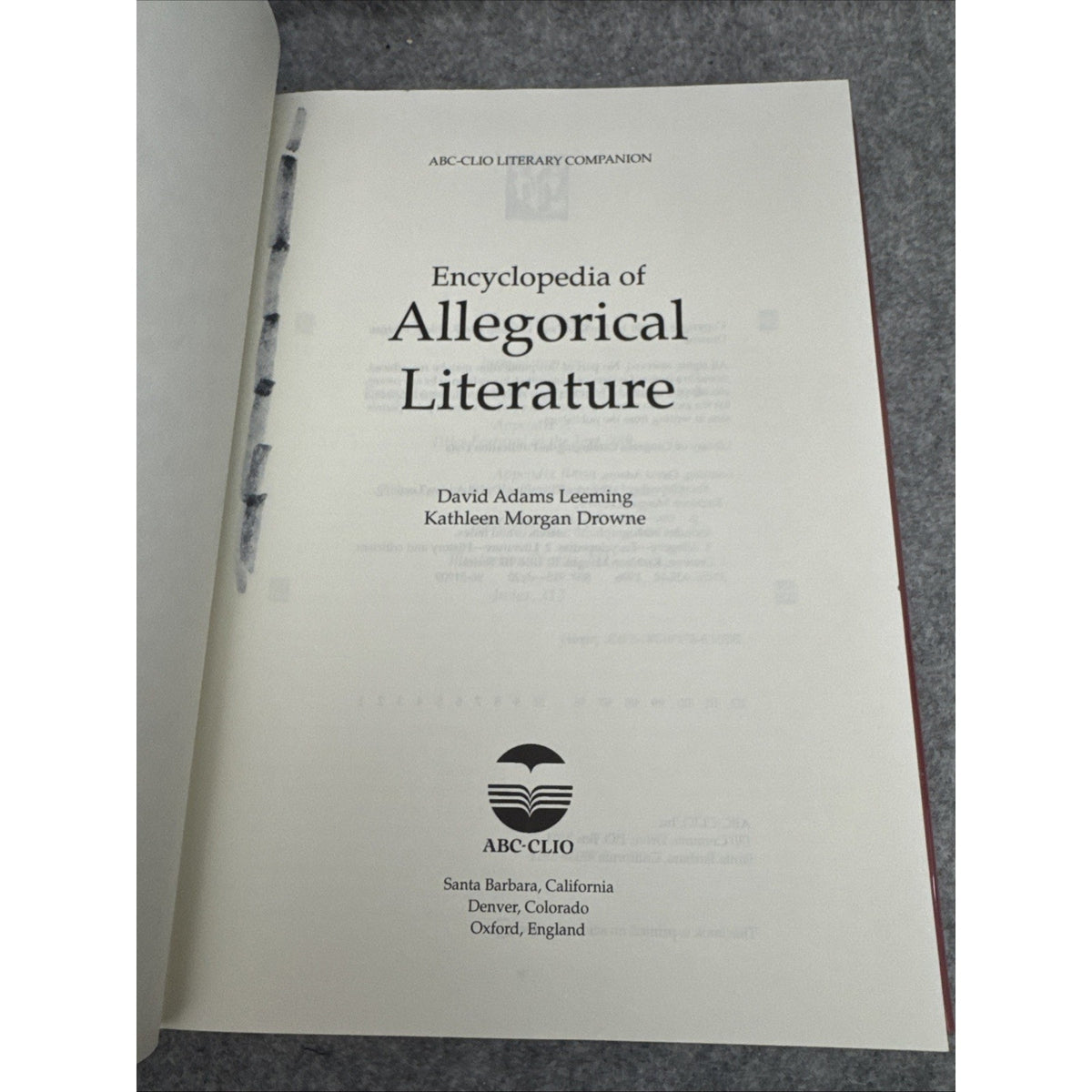 ABC-Clio Literary Companion Ser.: Encyclopedia of Allegorical Literature by...