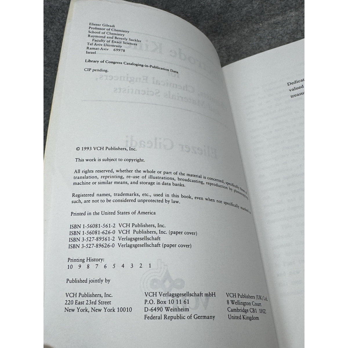 Electrode Kinetics Chemists Engineers Materials Scientists Gileadi 1993