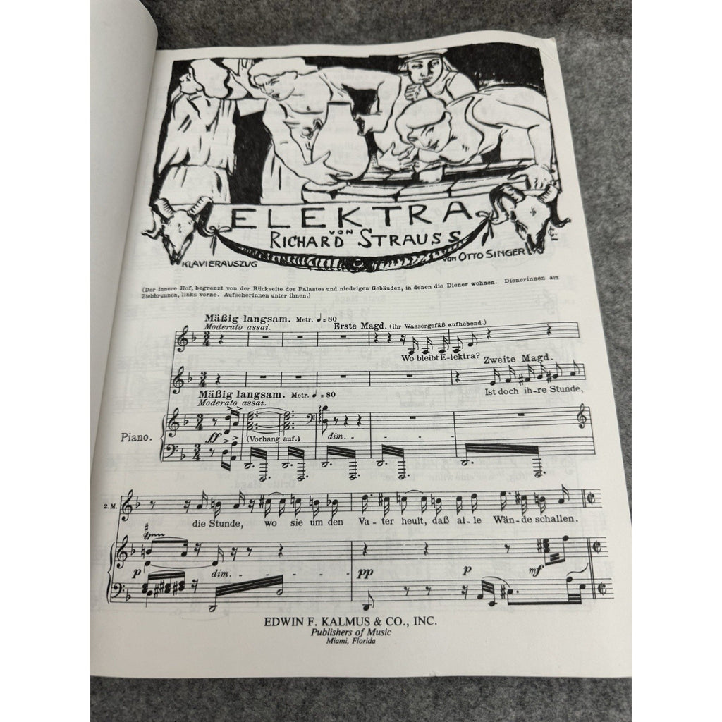 Richard Strauss Elektra Op 58 Vocal Score German Kalmus Opera Sheet Music