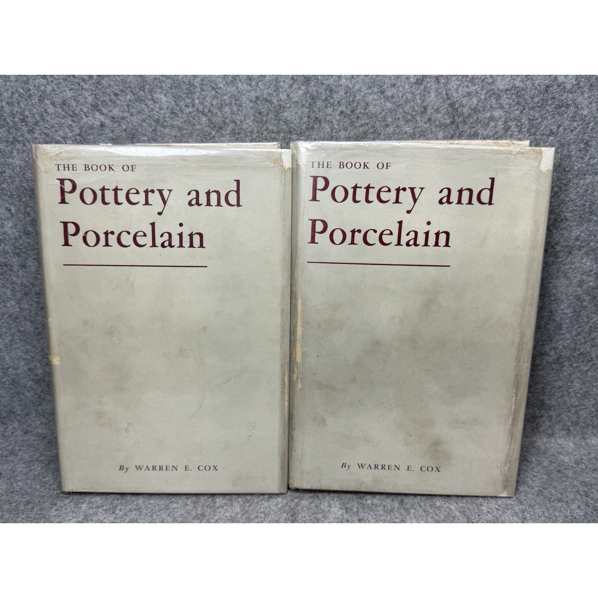 1944 The Book of Pottery and Porcelain Warren E Cox 2 Volumes HC Dust Jackets