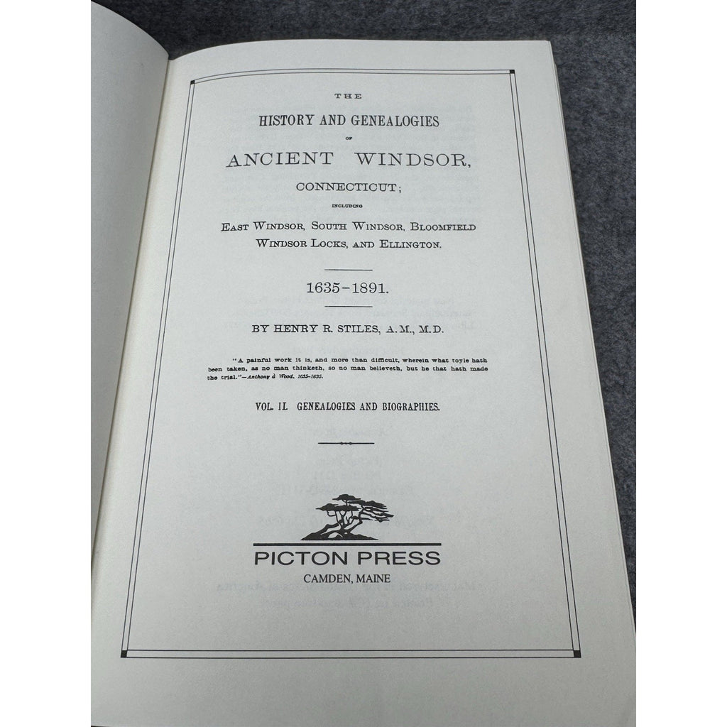 1976/1992 History Genealogies Ancient Windsor CT Stiles 2 Vol Hardcover Set