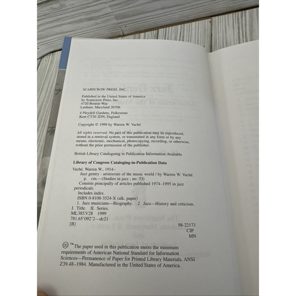 Jazz Gentry : Aristocrats of the Music World by Warren W. Vaché (1999,...