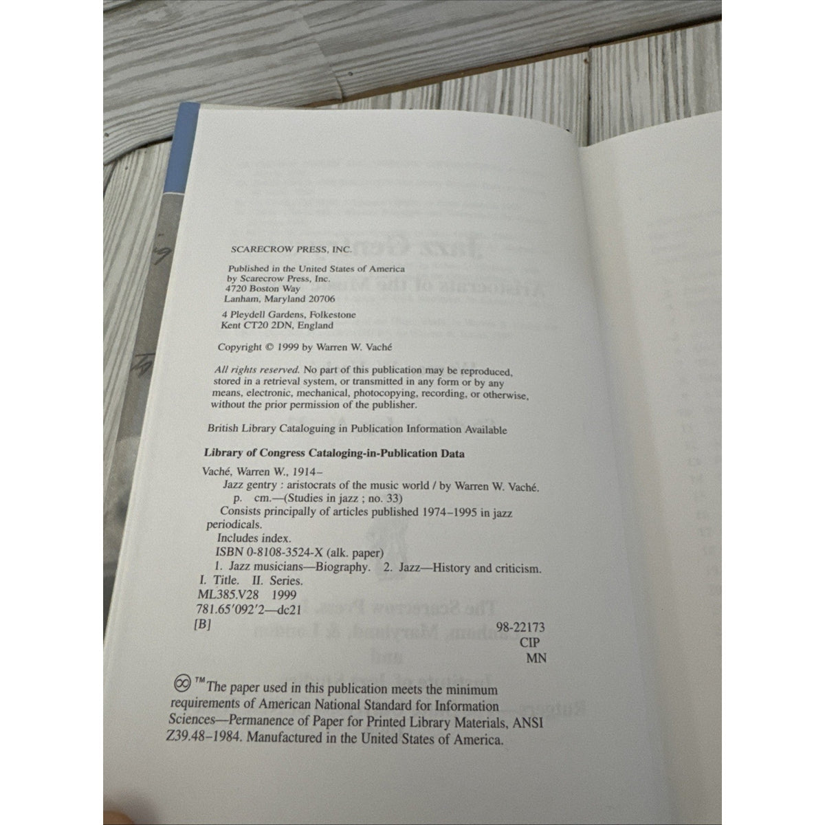 Jazz Gentry : Aristocrats of the Music World by Warren W. Vaché (1999,...