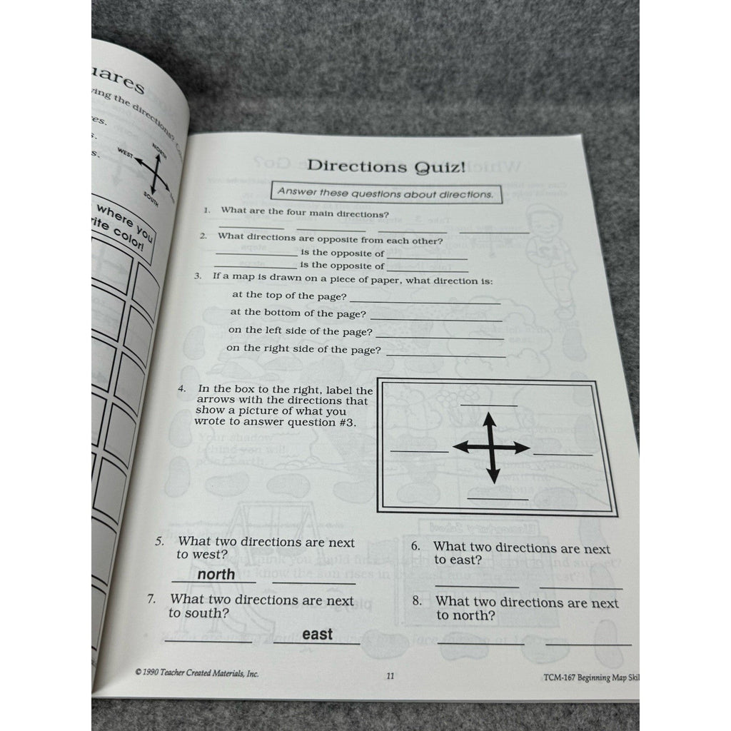 Beginning Map Skills 1990 Geography Workbook Primary Teacher Created Materials