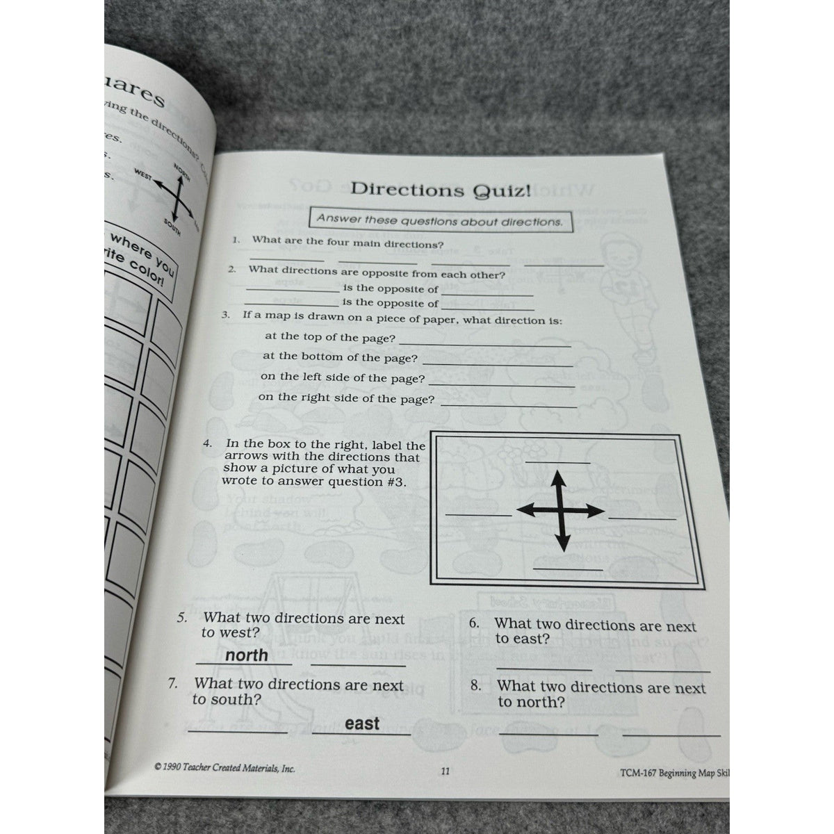 Beginning Map Skills 1990 Geography Workbook Primary Teacher Created Materials