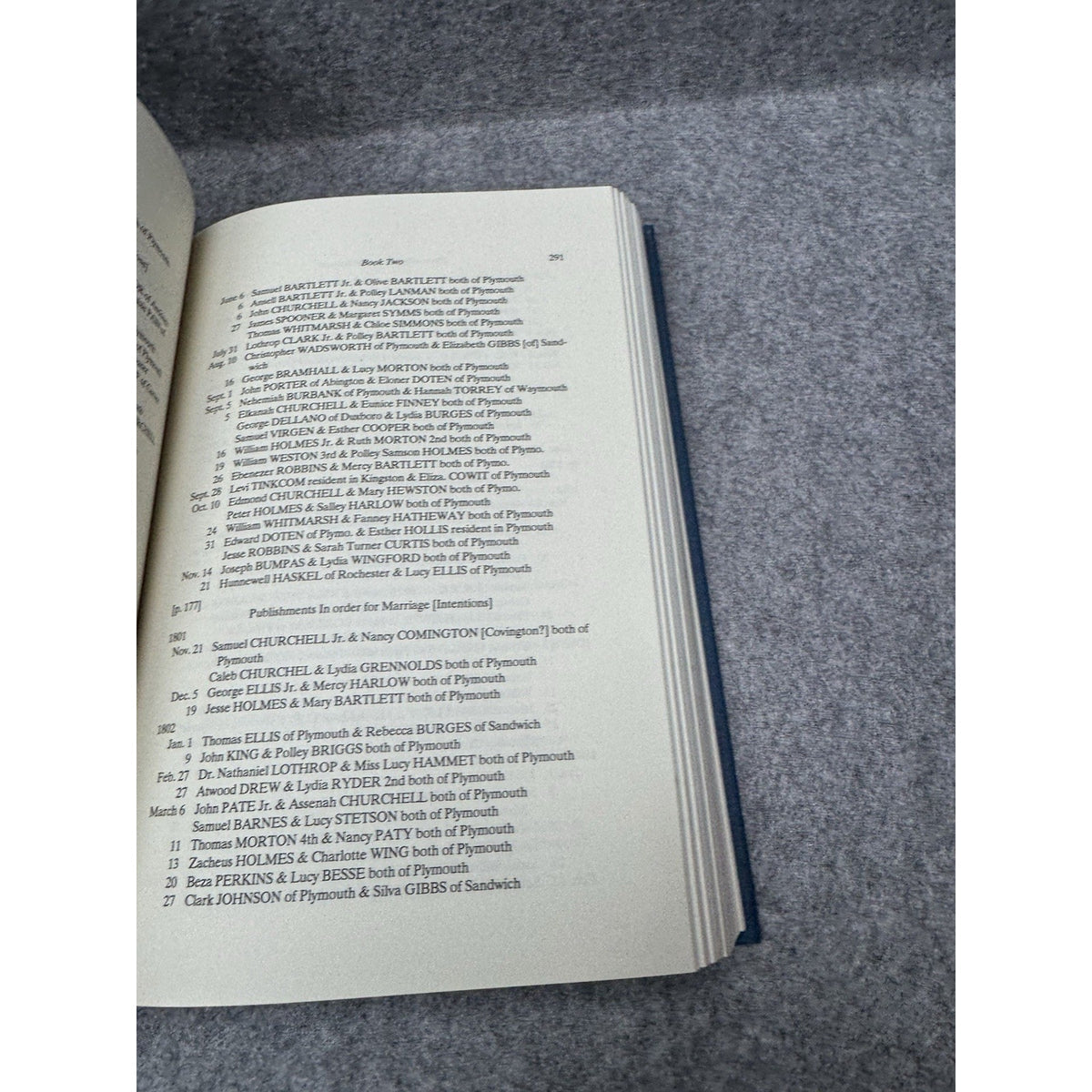 1993 First Printing Vital Records Plymouth Massachusetts to 1850 Genealogy