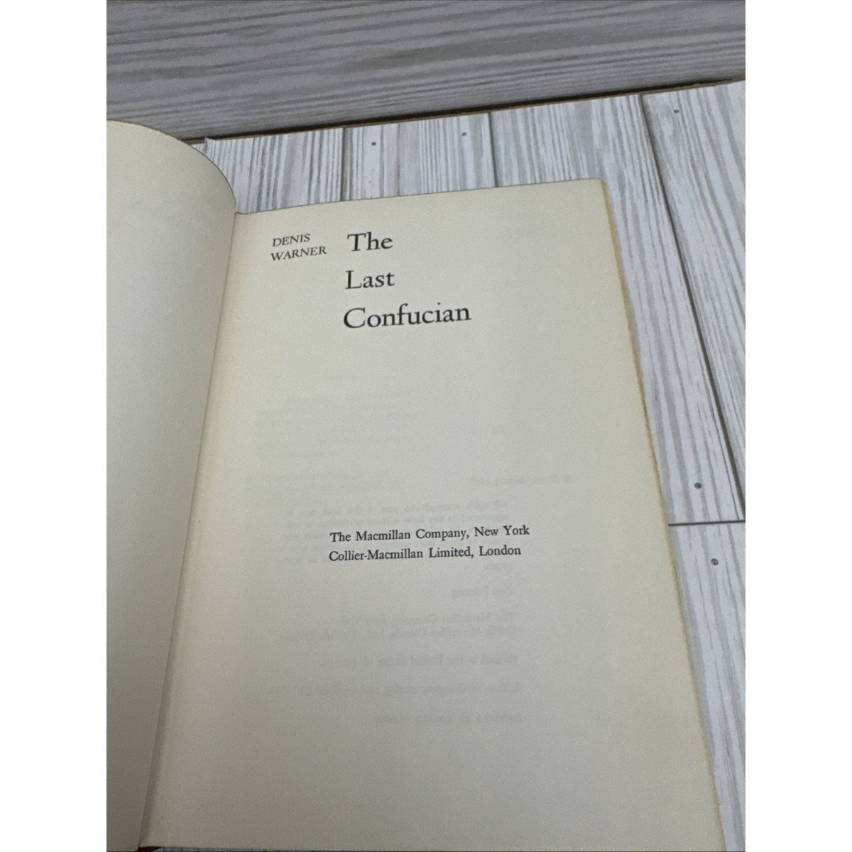 The Last Confucian (1963 Warner, Denis) Hardcover Book