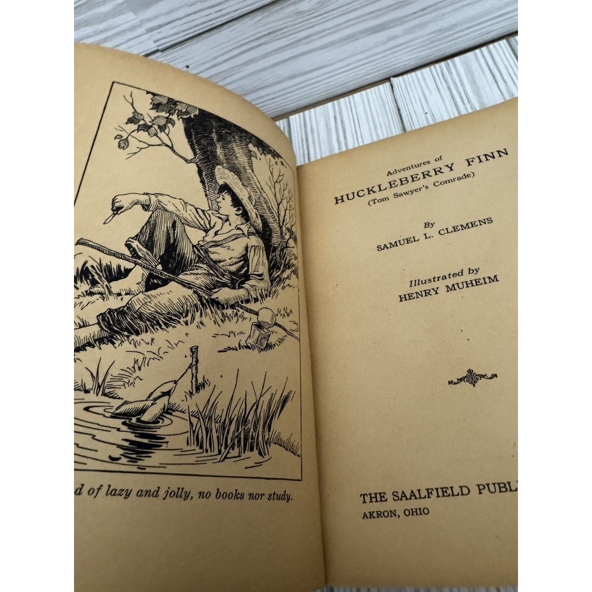 Huckleberry Finn Mark Twain Vintage Paperback Saalfield Illustrated Muheim