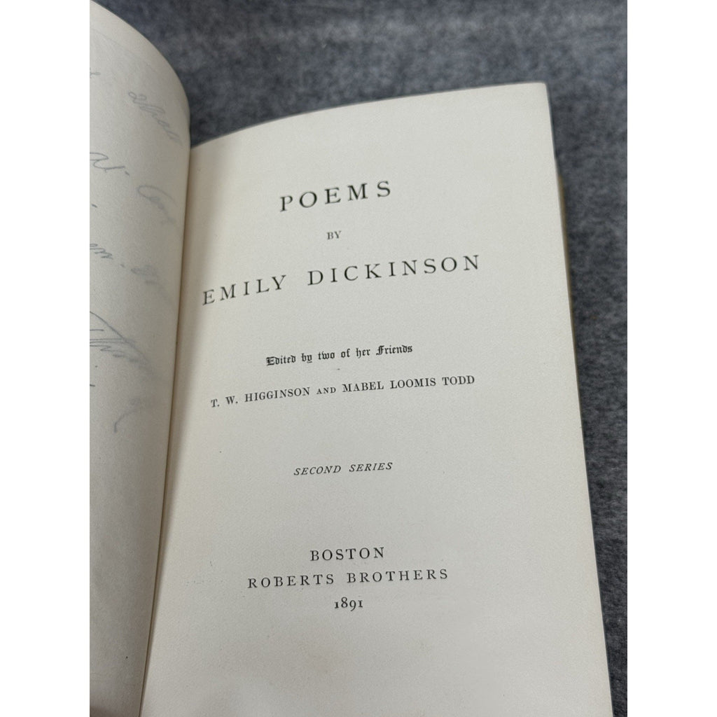 Rare 1891 Emily Dickinson Poems Second Series 1st Ed 1st Print All Edges Gilt