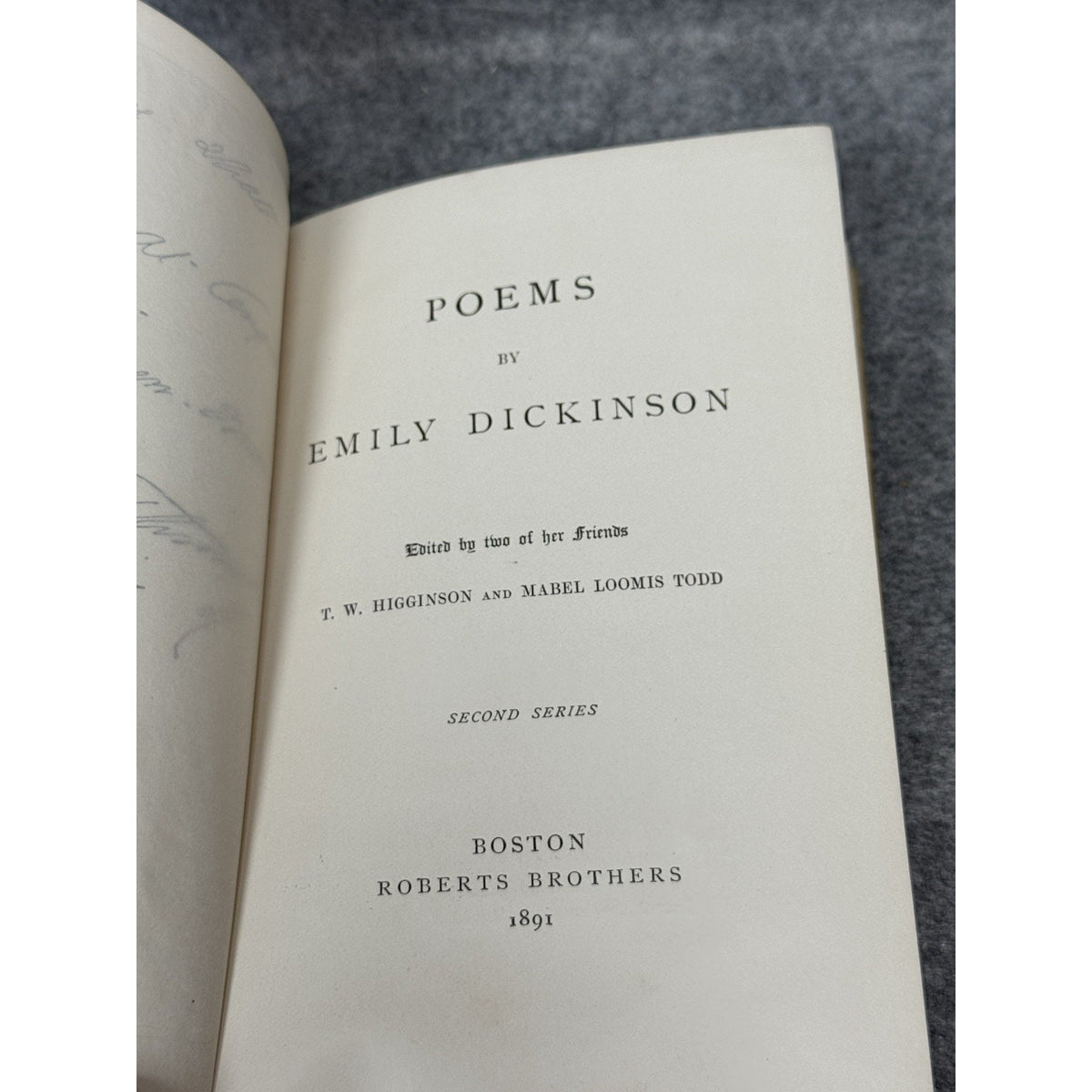 Rare 1891 Emily Dickinson Poems Second Series 1st Ed 1st Print All Edges Gilt