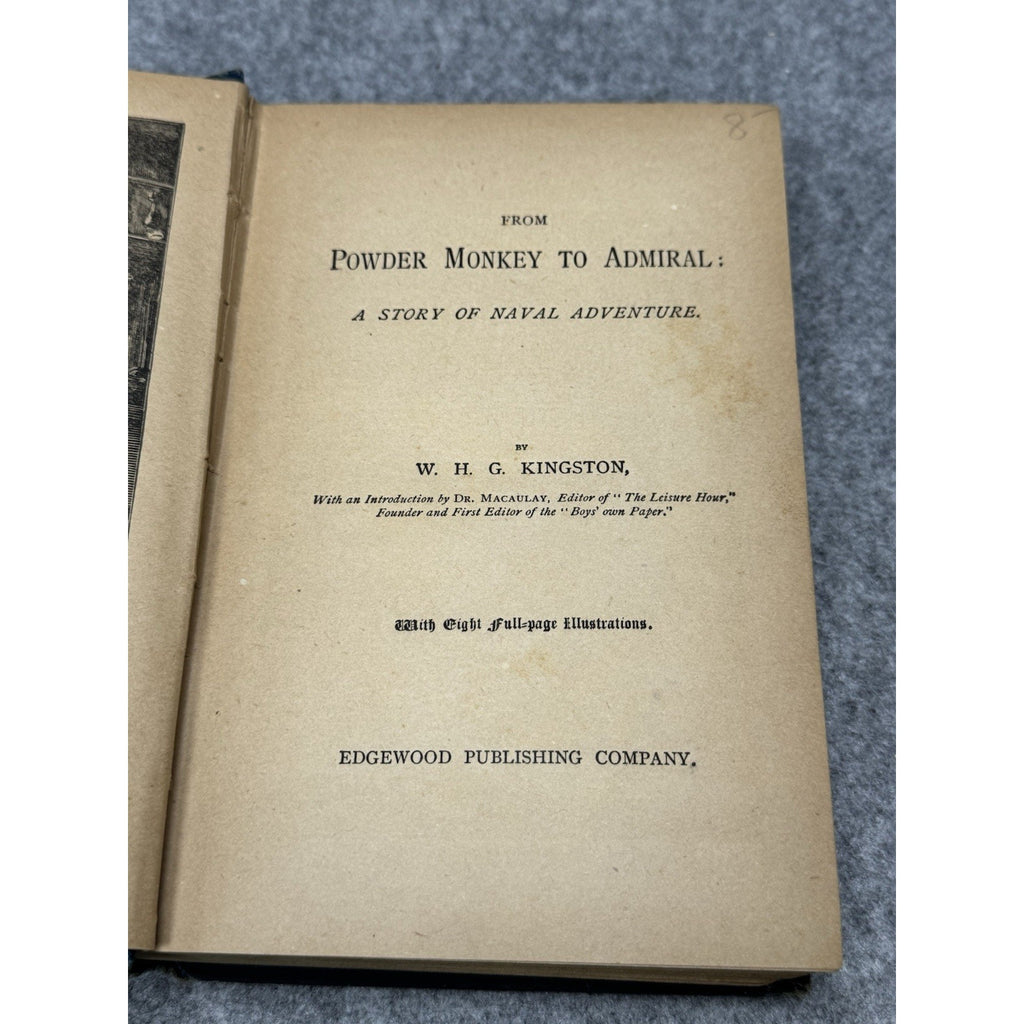 Antique c1890 From Powder Monkey to Admiral W.H.G. Kingston Illustrated
