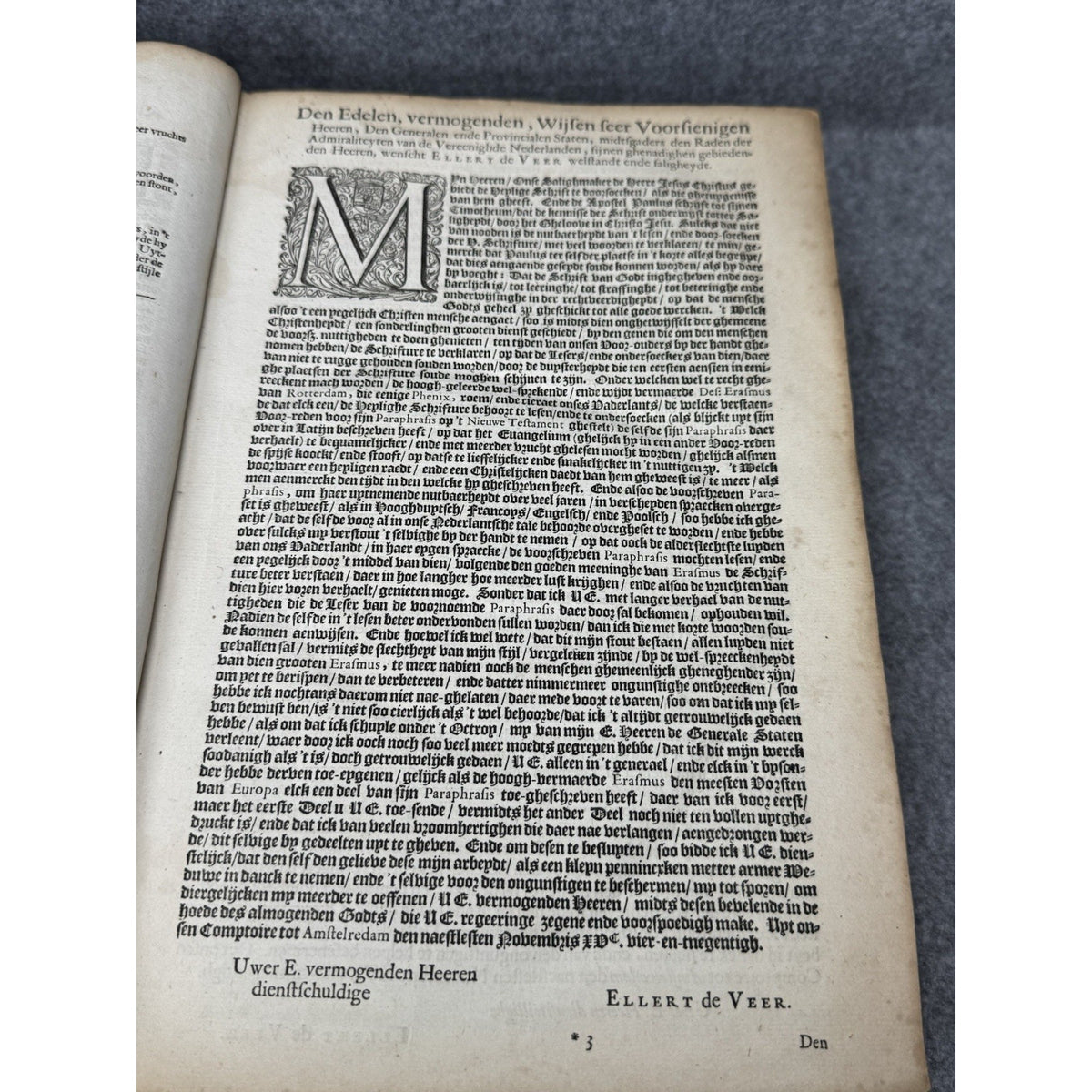 1660 Erasmus Paraphrasis New Testament Dutch Folio Thomas Fonteyn
