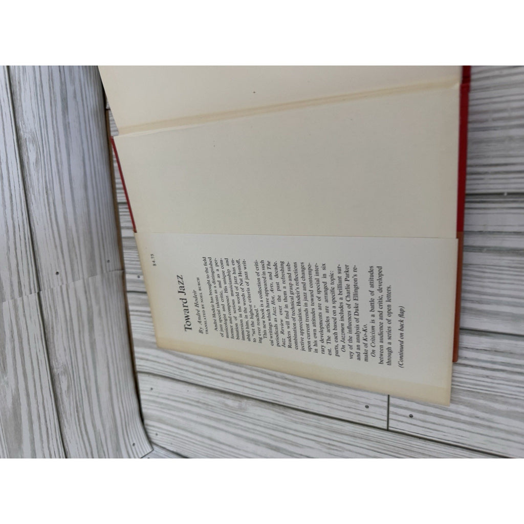 Toward Jazz Andre Hodeir 1962 1st Printing HC DJ Grove Press Jazz Criticism