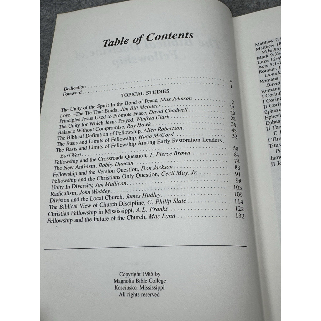 Biblical Doctrine of Fellowship Magnolia Bible College 1985 Lectures Church