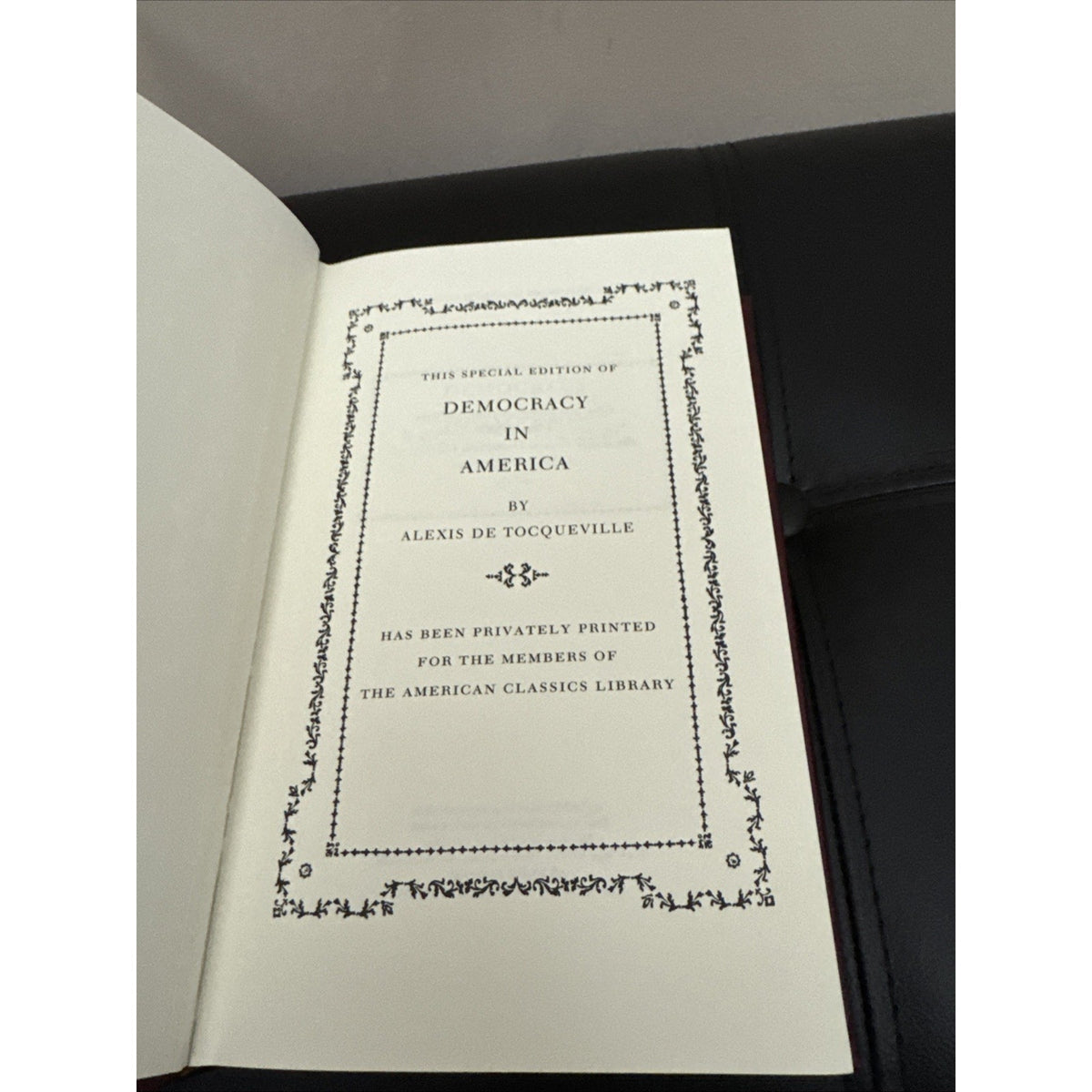 democracy in america alexis de tocqueville 1990 leather