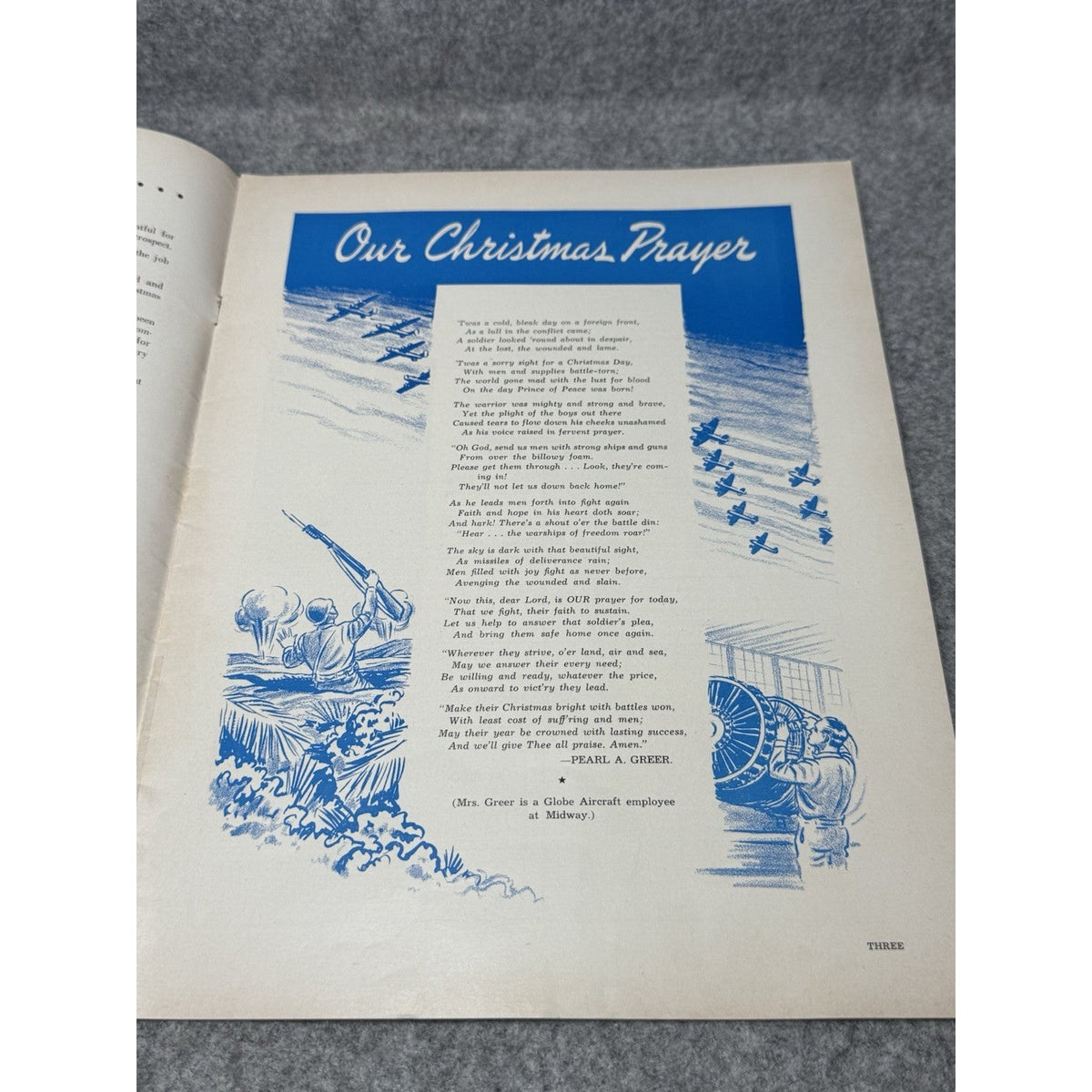 1943 Globe Beam December WWII Aircraft Magazine AT-10 Christmas Fort Worth