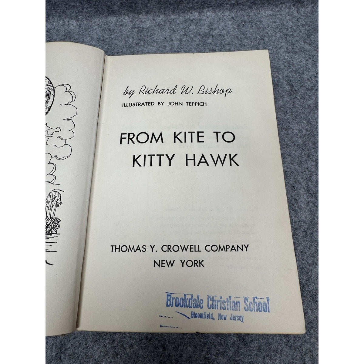 1958 From Kite to Kitty Hawk Richard Bishop First Printing Aviation History