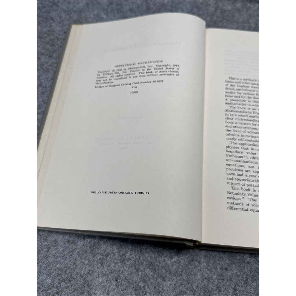 Operational Mathematics 2nd Edition By Churchill Vintage 1958