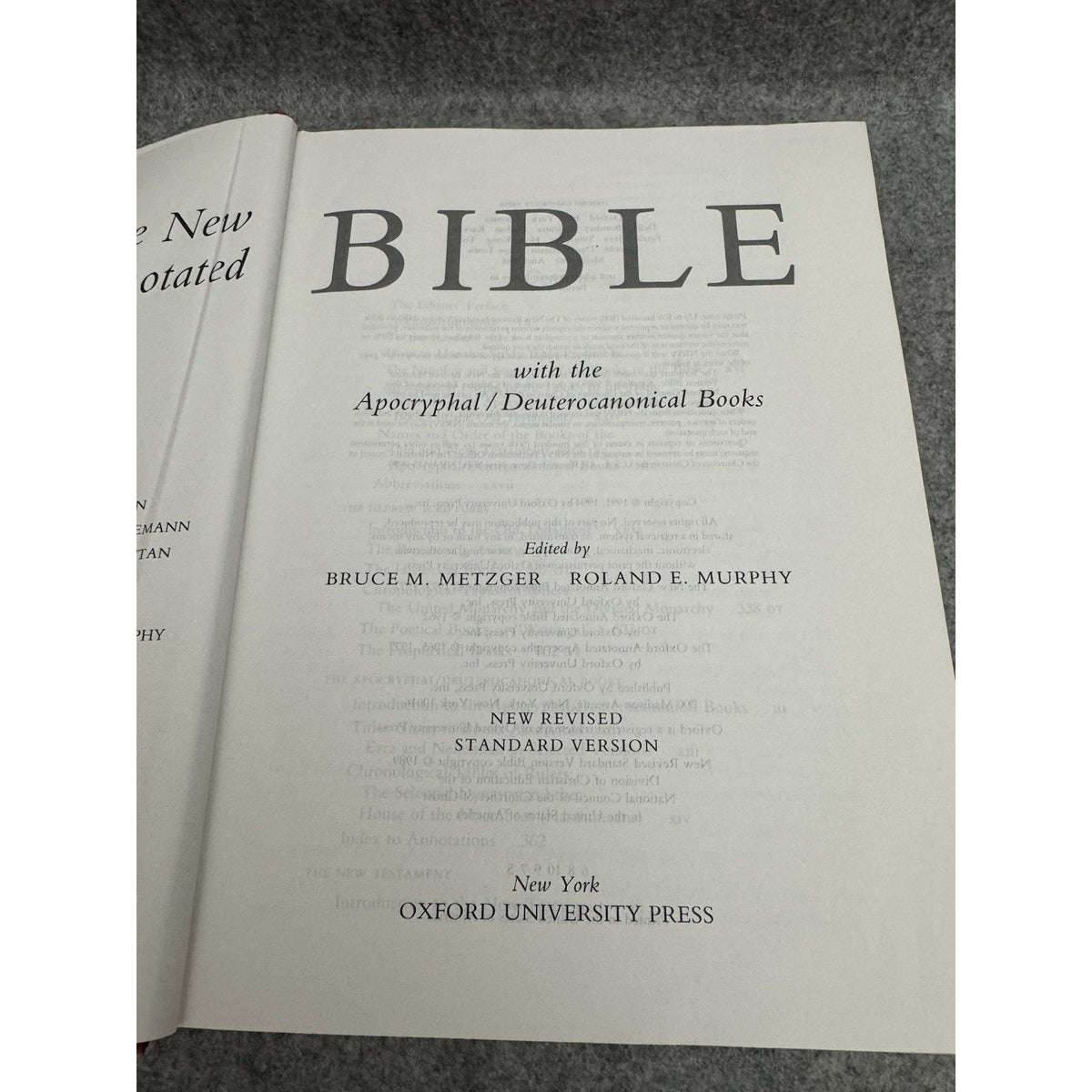 New Oxford Annotated Bible NRSV w/ Apocrypha HC Oxford Metzger