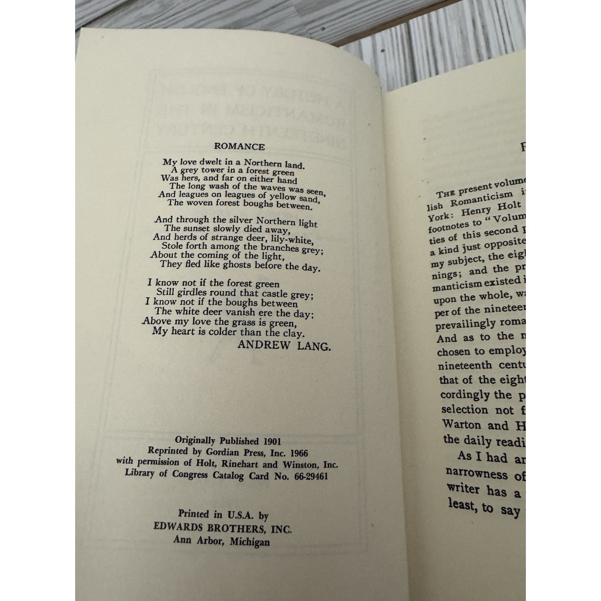 History of English Romanticism 19th Century Beers 1966 Hardcover