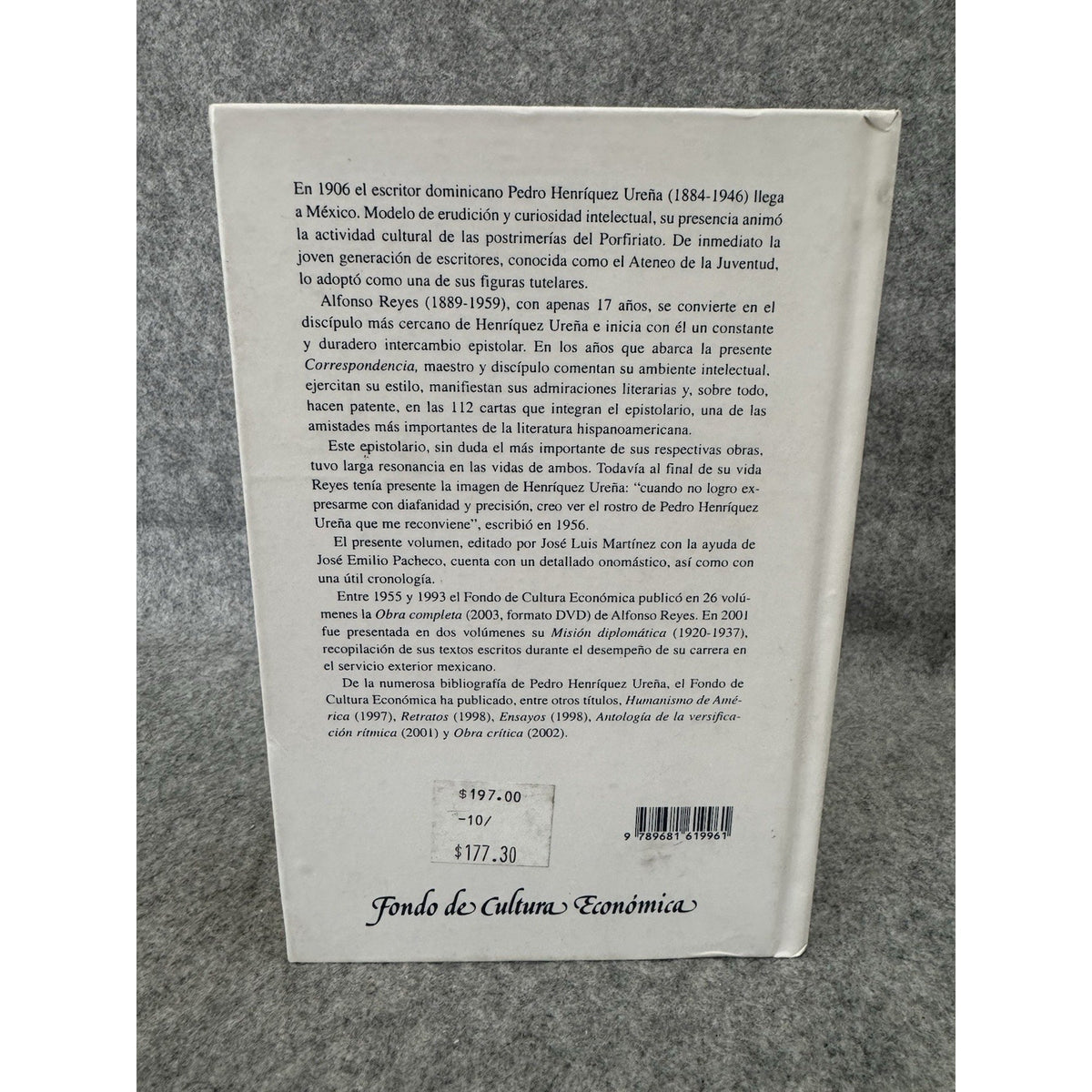 Alfonso Reyes Pedro Henríquez Ureña Correspondencia I 1907-1914 HC 2004