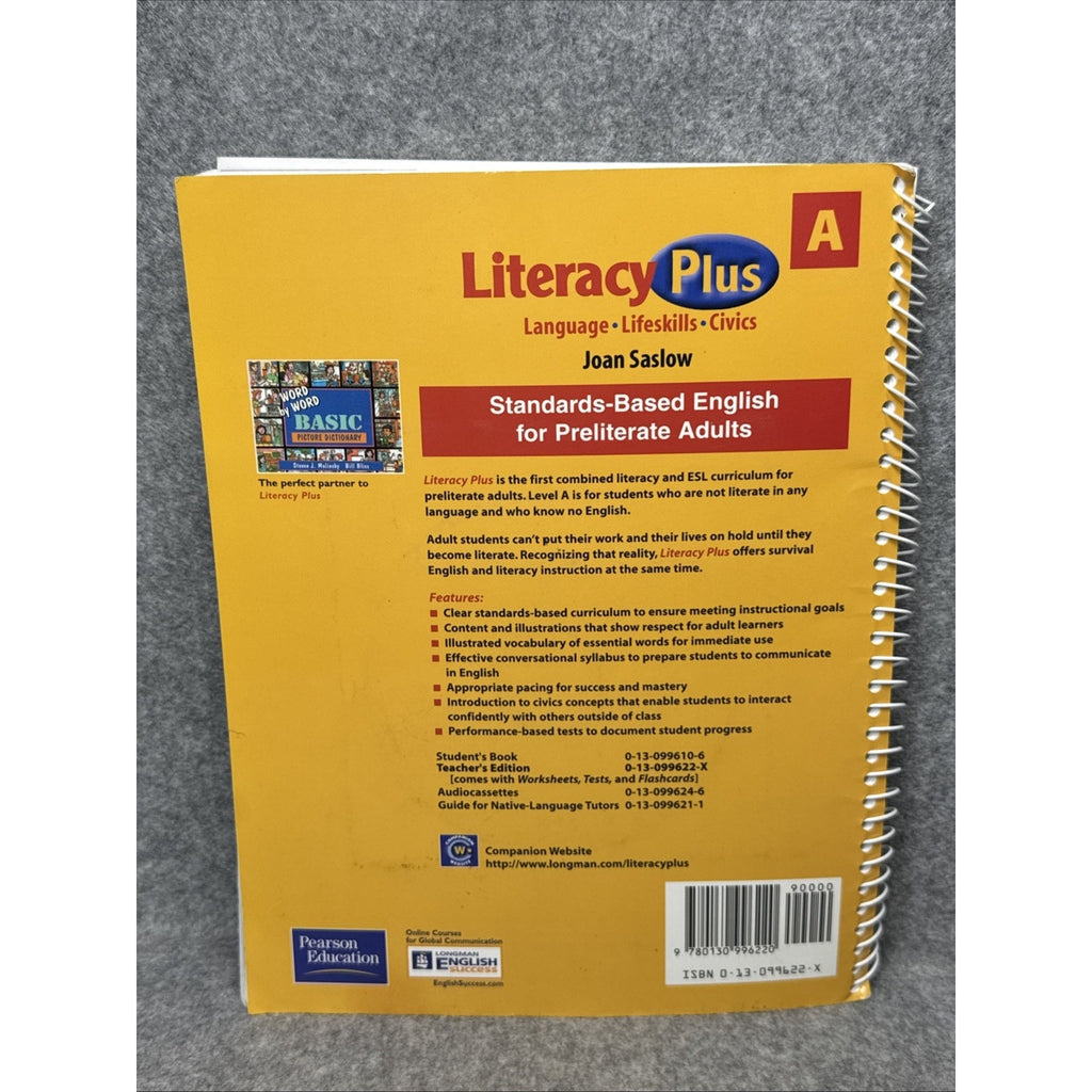 Literacy Plus A: Teachers Manual NO CD