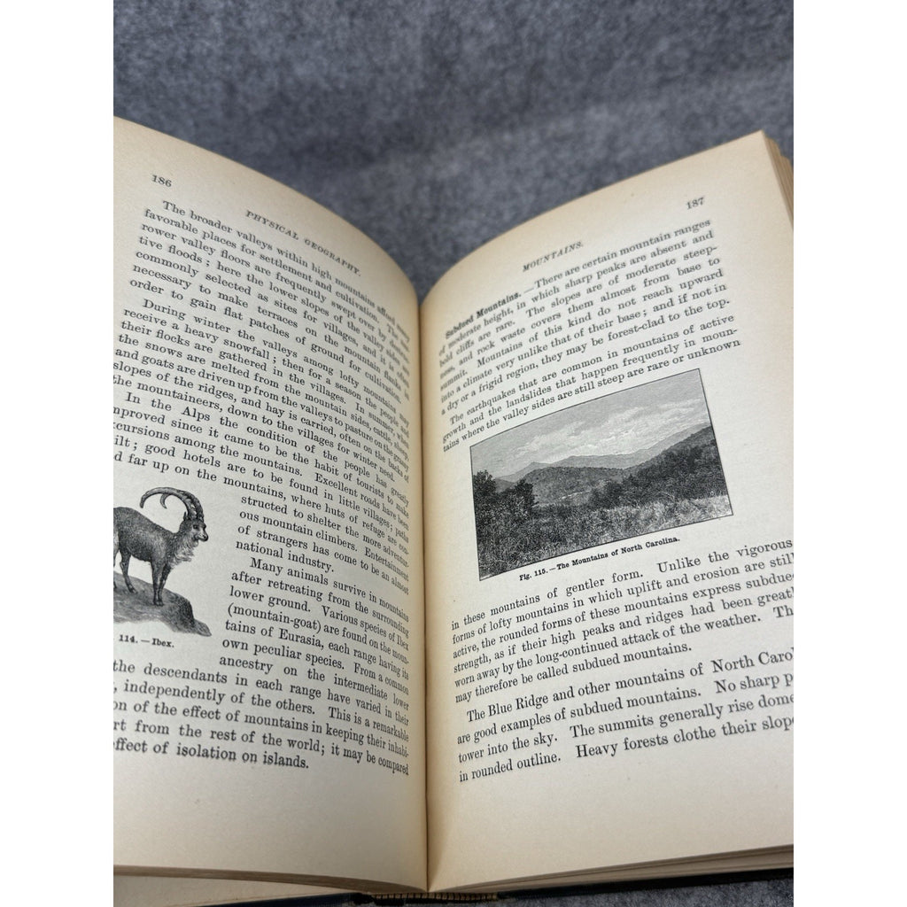1899 Physical Geography William Morris Davis Illustrated Antique Hardcover