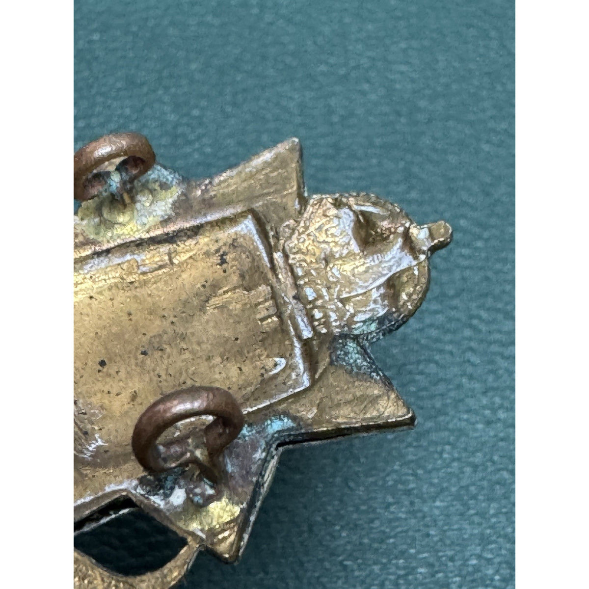 Vintage East Surrey Regiment Kings Crown Badge British Army Two Tone Insignia