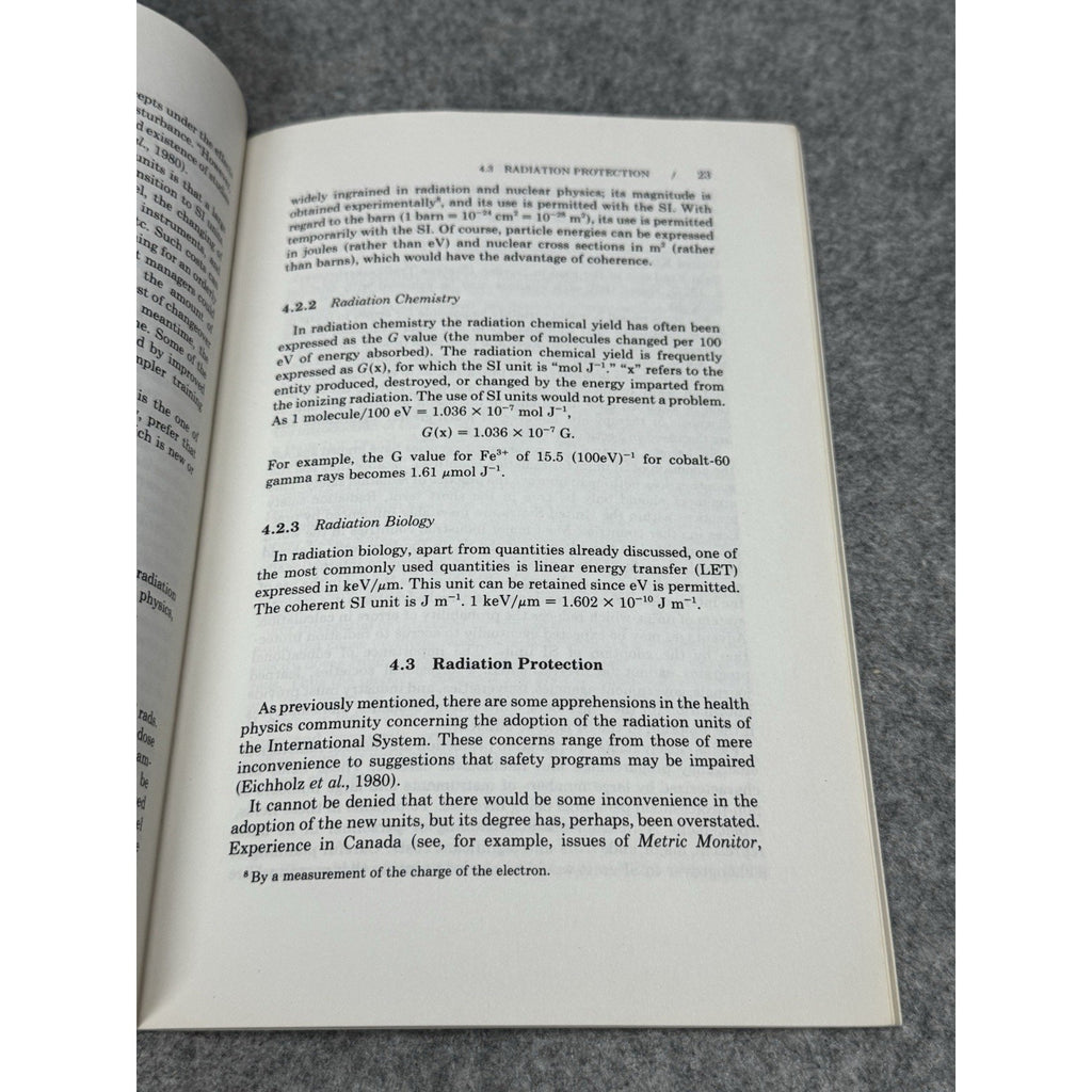 1985 SI Units Radiation Protection Measurements NCRP Report No. 82 Nuclear