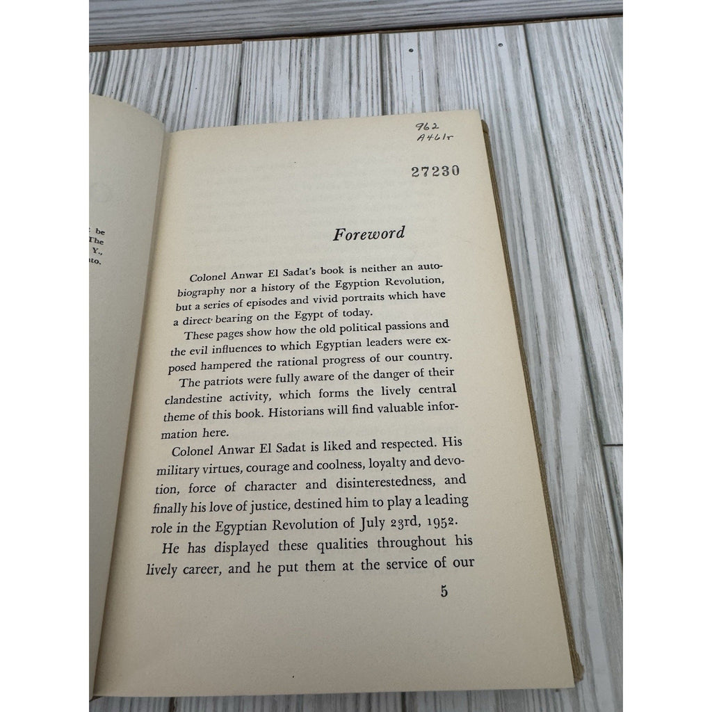 Revolt on the Nile by Colonel Anwar El Sadat - John Day Co HC 1957