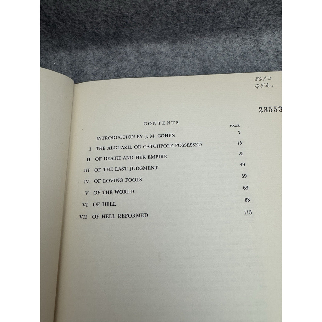 Francisco de Quevedo Visions 1963 Southern Illinois Univ Press HC