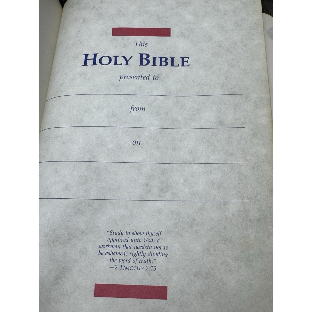 1993 King James Study Bible KJV Genuine Bonded Leather Red Indexed