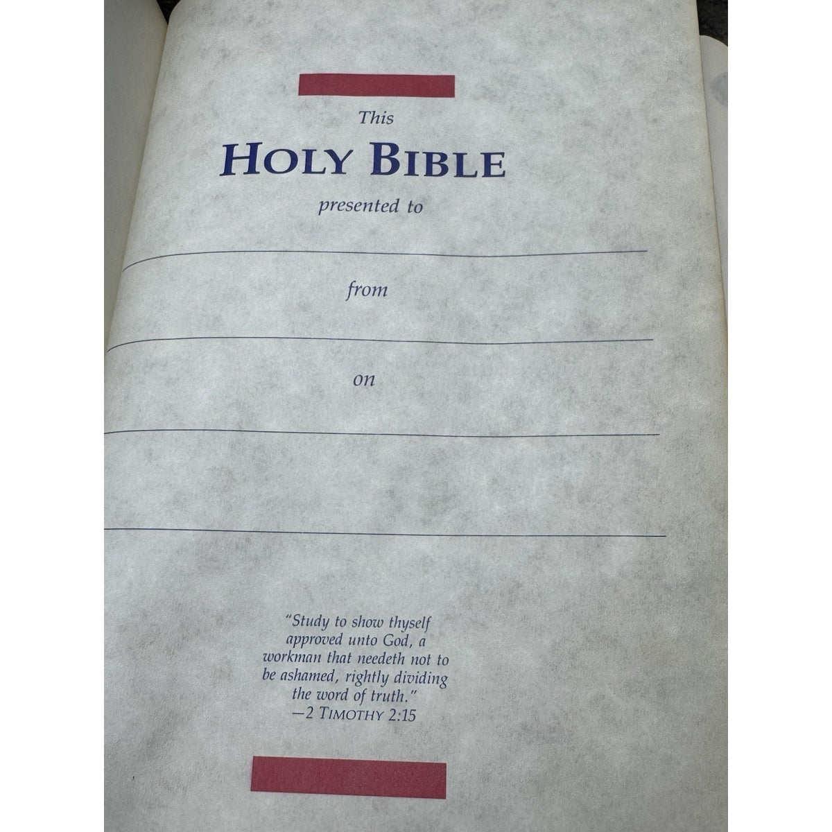 1993 King James Study Bible KJV Genuine Bonded Leather Red Indexed