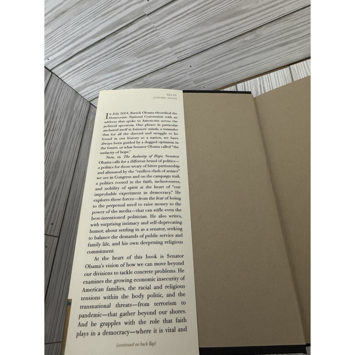 Barack Obama The Audacity of Hope 2006 1st Ed 1st Print HC/DJ