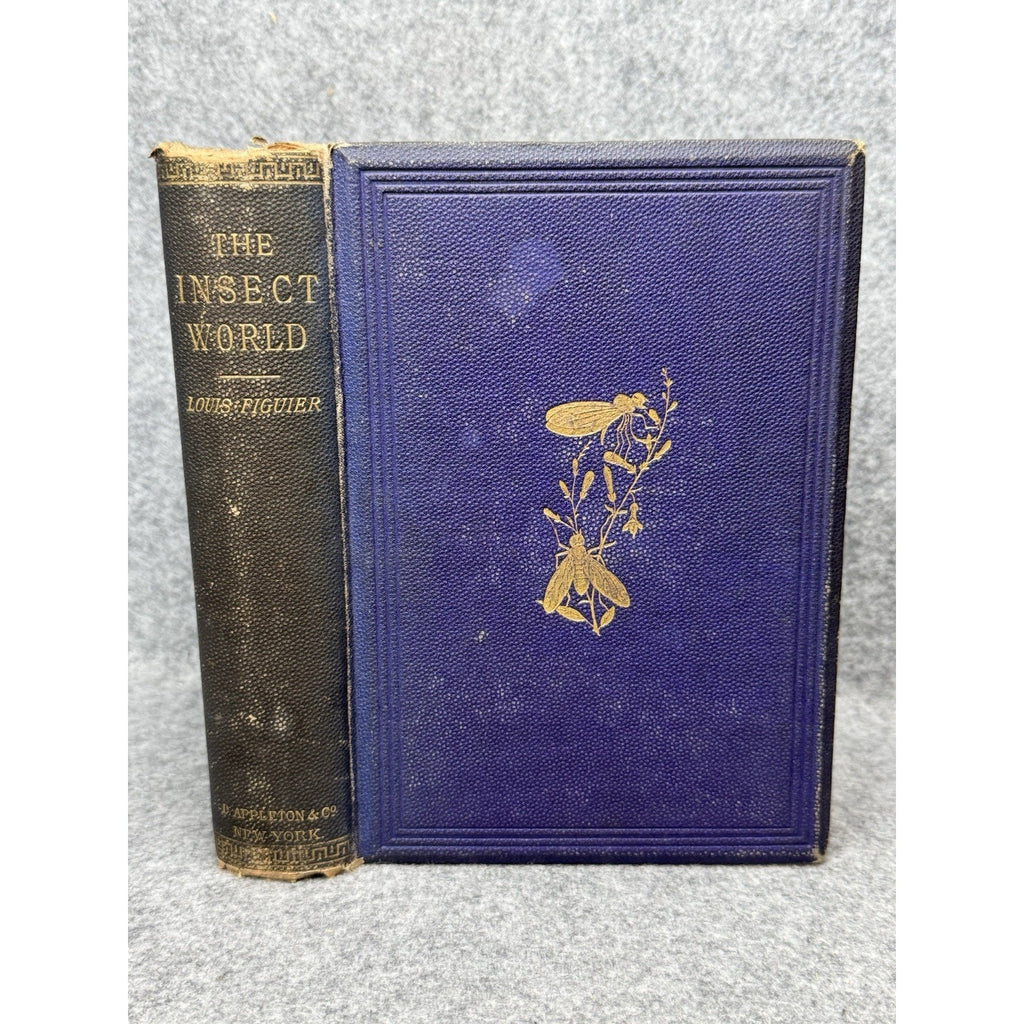 c.1872 The Insect World Louis Figuier 579 Illustrations Antique Gilt Hardcover