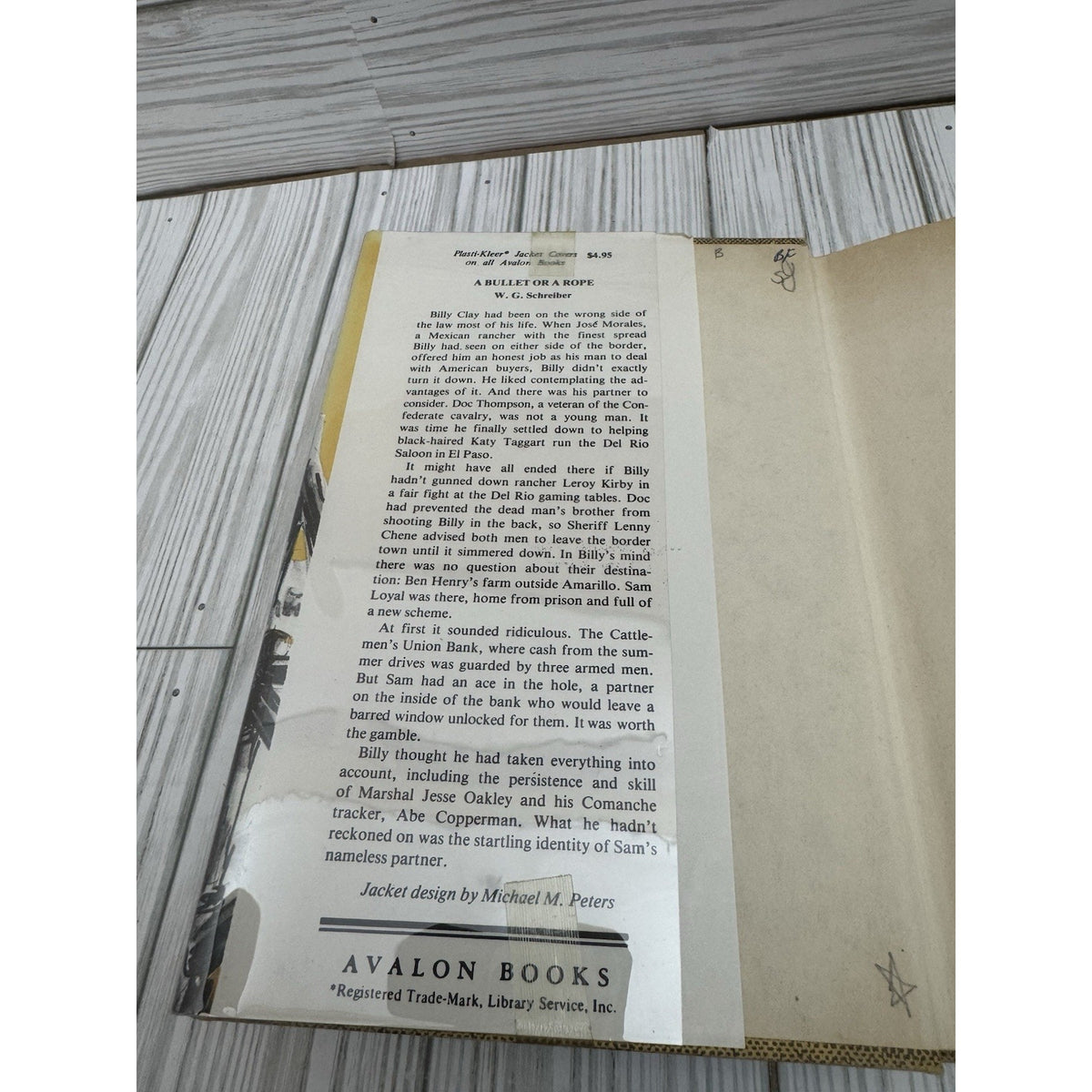 A Bullet or a Rope W.G. Schreiber 1976 HC DJ Avalon Western