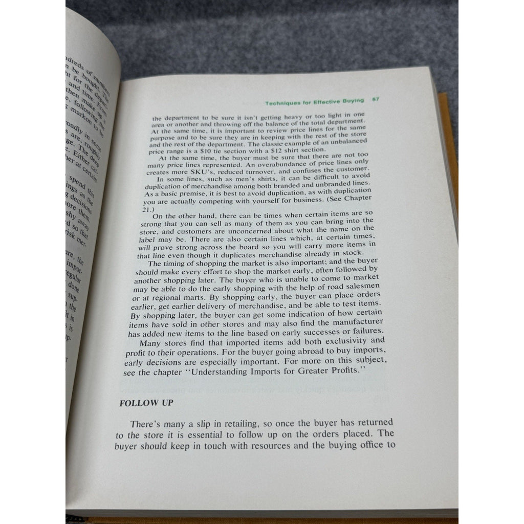 The Buyer’s Manual 1979 R Patrick Cash Retail Merchandising 1st Printing HC