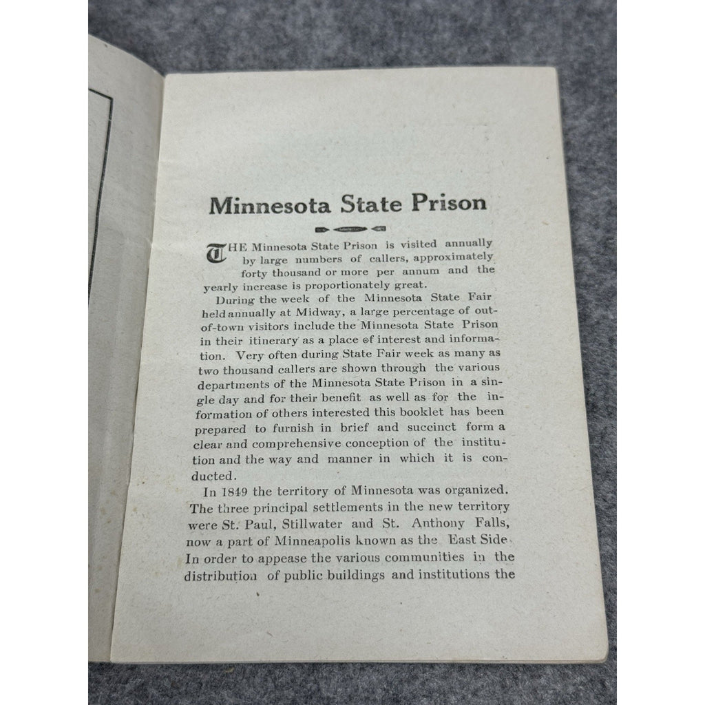 1915 Minnesota State Prison Handbook Stillwater Convict Labor Foldout Maps