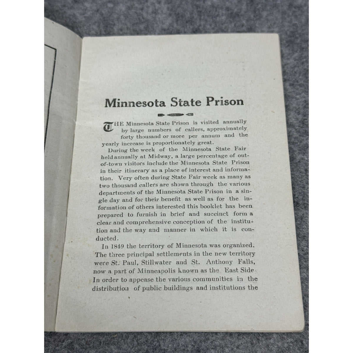 1915 Minnesota State Prison Handbook Stillwater Convict Labor Foldout Maps